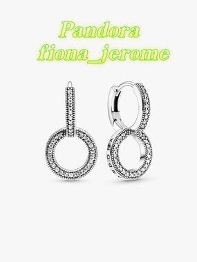 Pandora Sparkling Double Hoop Earrings